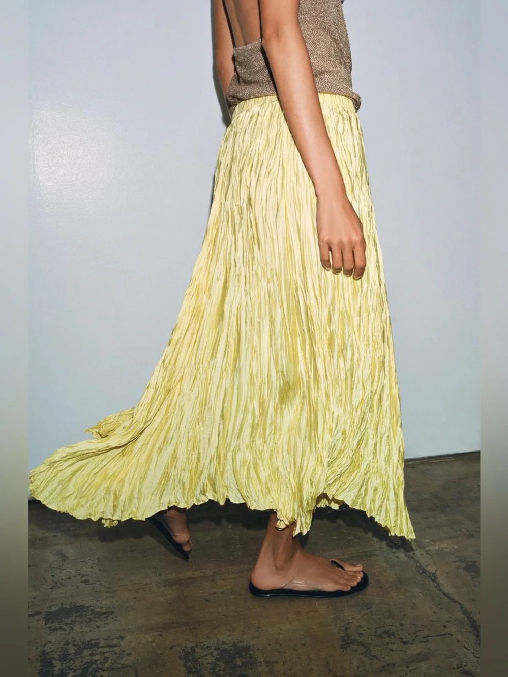 ZARA ZW COLLECTION PLEATED LONG SKIRT